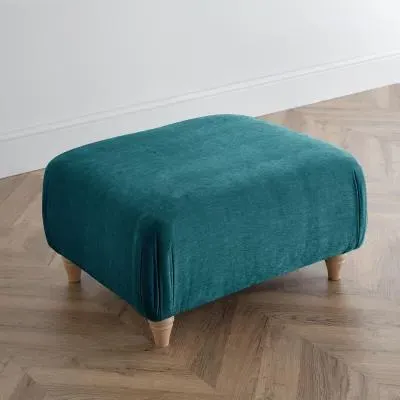 Manhattan Footstool - Emerald, Fabric