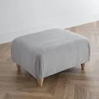Manhattan Footstool - Ice, Fabric