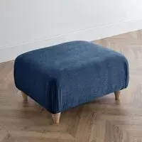 Manhattan Footstool - Navy, Fabric