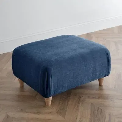 Manhattan Footstool - Navy, Fabric