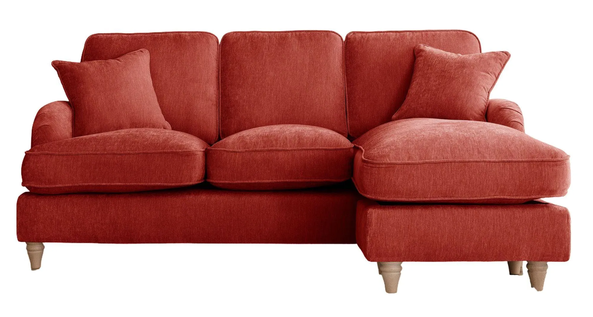 Manhattan L-Shaped Corner Sofa with Chaise - Apricot, Fabric