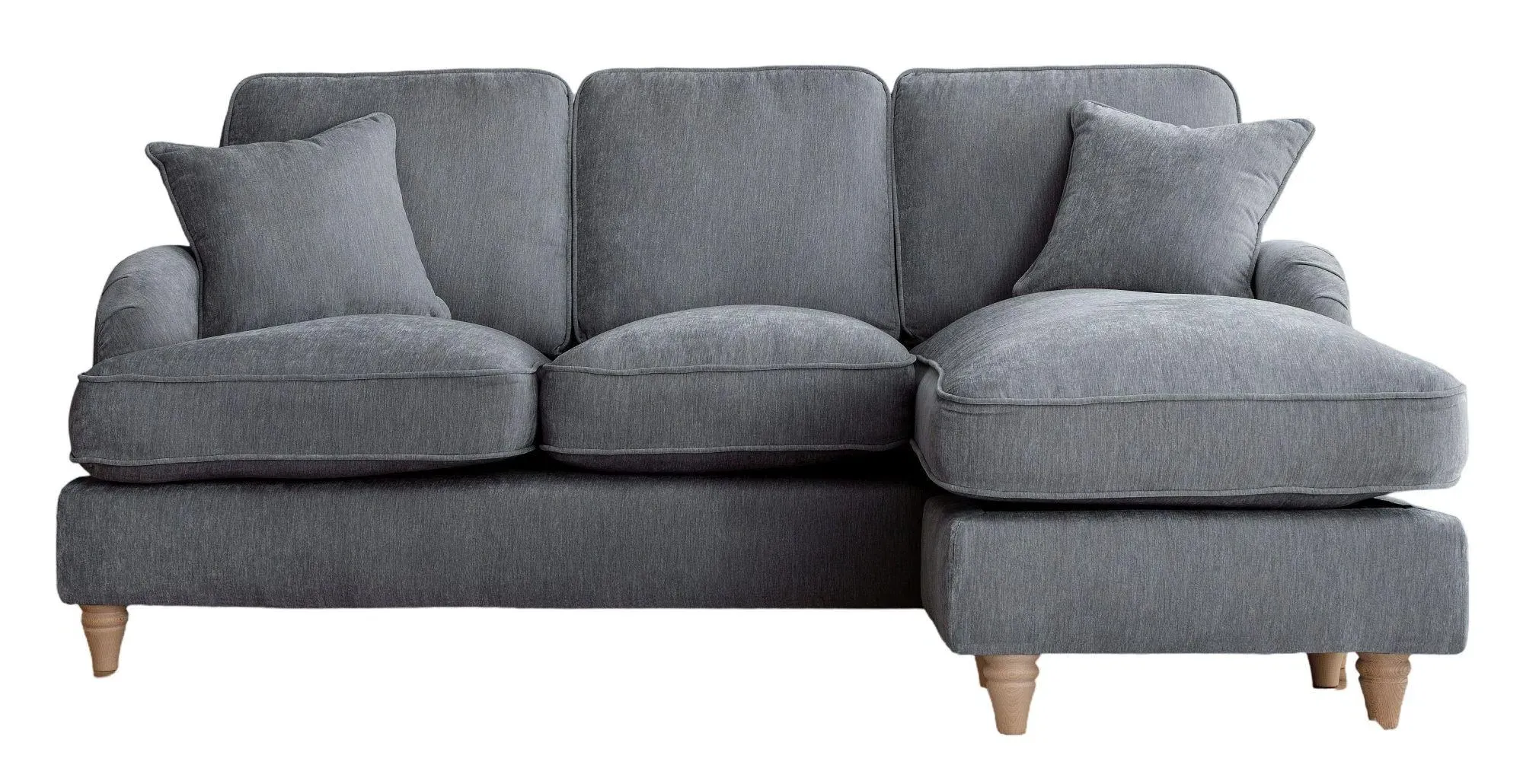 Manhattan L-Shaped Corner Sofa with Chaise - Charcoal, Fabric