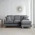 Manhattan L-Shaped Corner Sofa with Chaise - Charcoal, Fabric