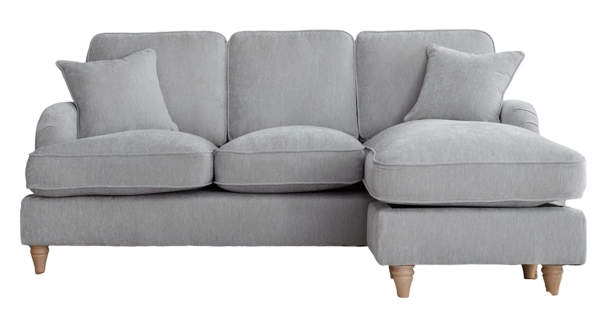Manhattan L-Shaped Corner Sofa with Chaise - Ice, Fabric