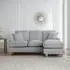 Manhattan L-Shaped Corner Sofa with Chaise - Ice, Fabric
