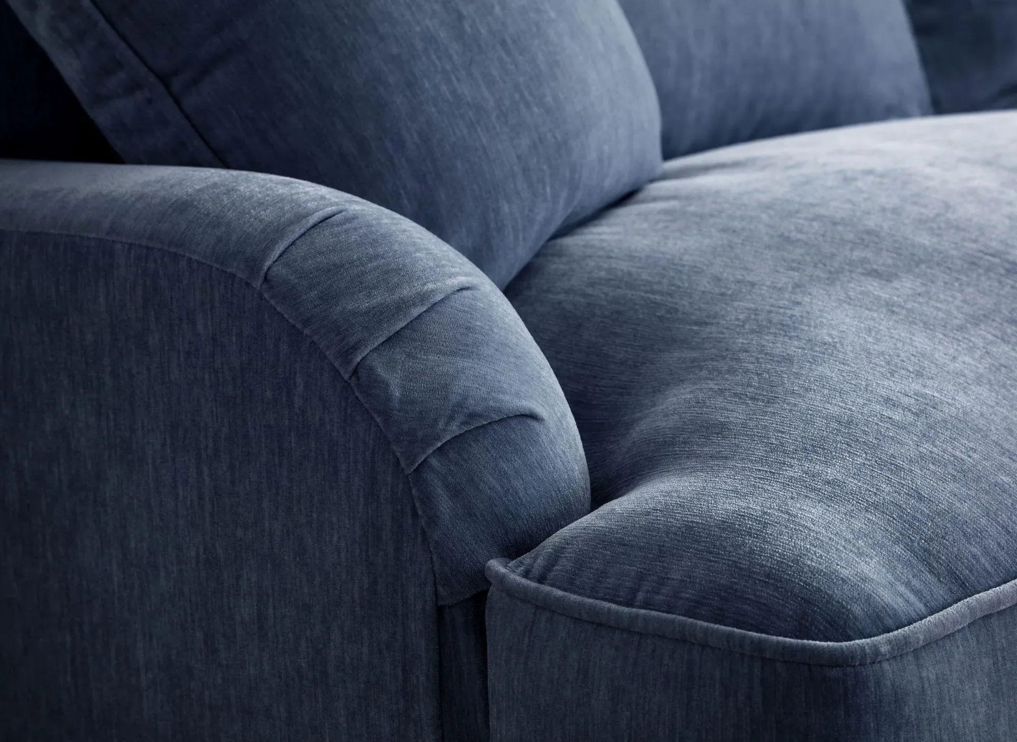 Manhattan L-Shaped Corner Sofa with Chaise - Navy, Fabric