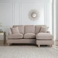 Manhattan L-Shaped Corner Sofa with Chaise - Putty, Fabric