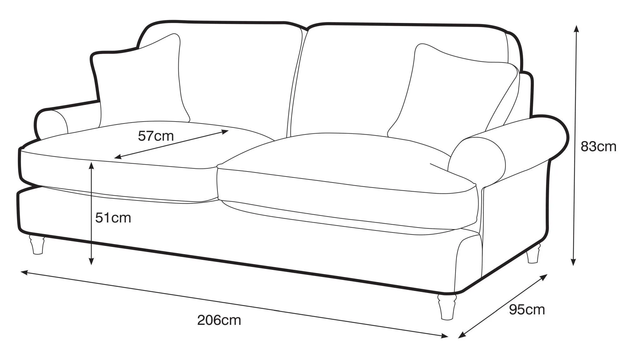 Marigot 3-Seater Sofa - Emerald, Fabric