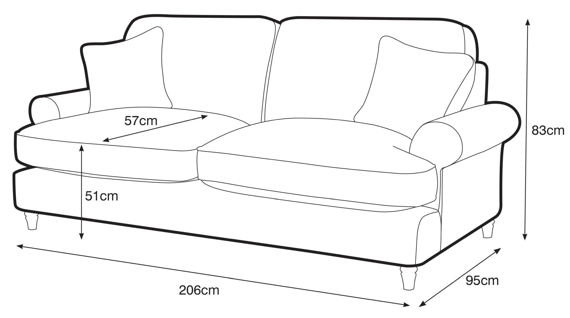 Marigot 3-Seater Sofa - Ice, Fabric