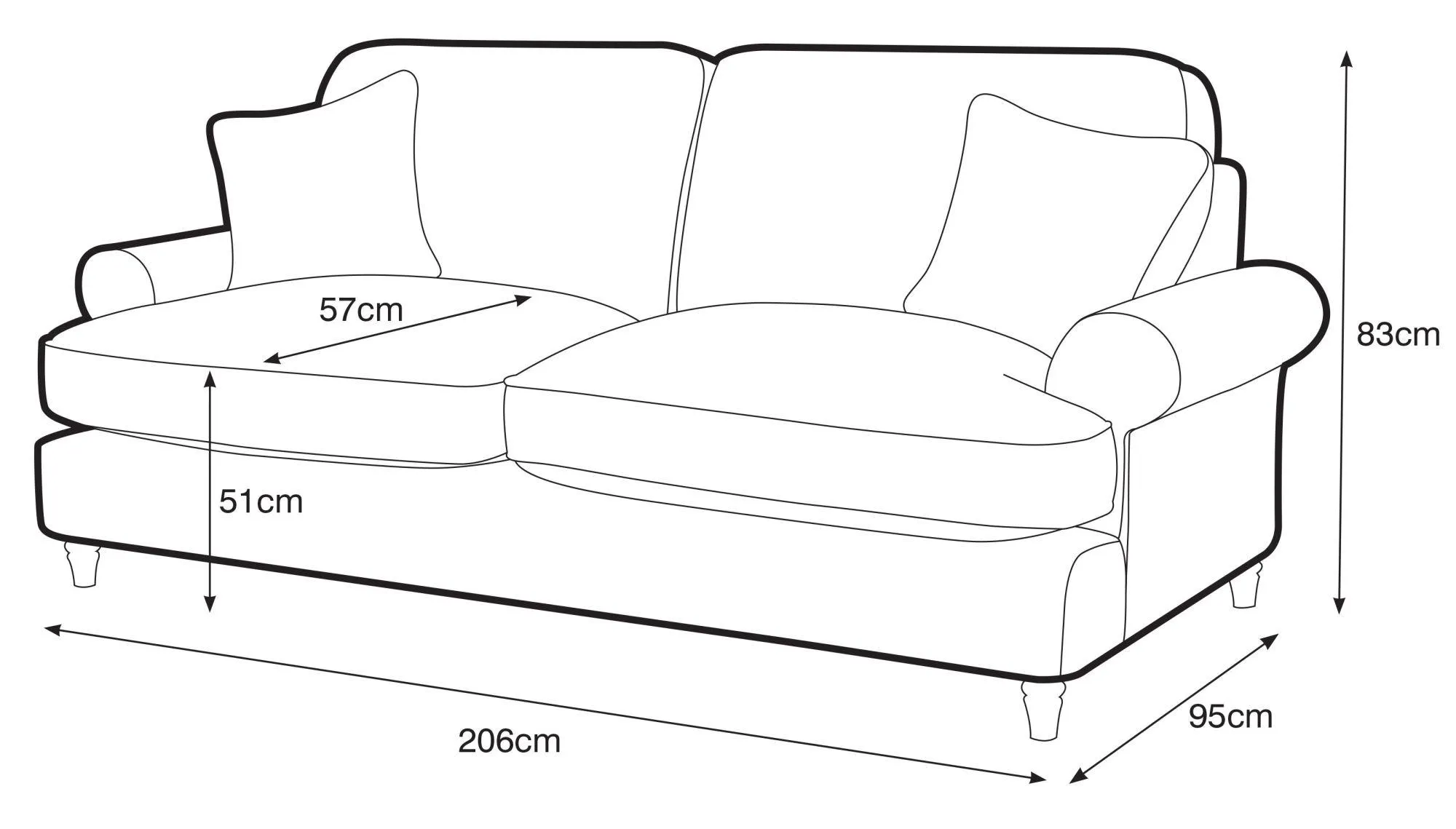 Marigot 3-Seater Sofa - Putty, Fabric