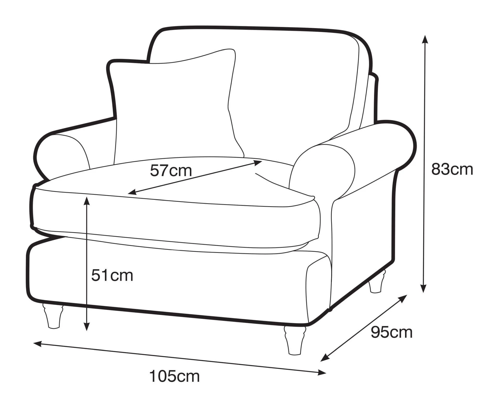 Marigot Armchair - Apricot, Fabric