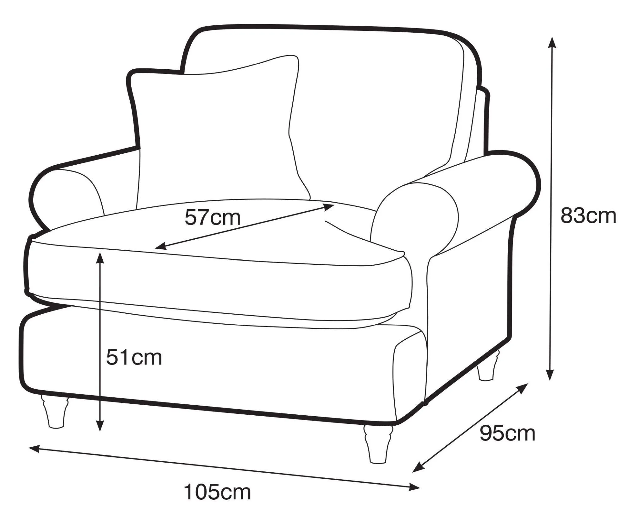 Marigot Armchair - Navy, Fabric