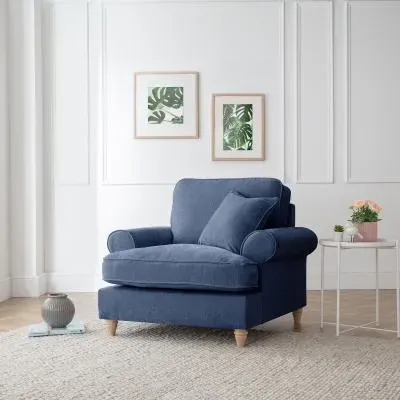 Marigot Armchair - Navy, Fabric