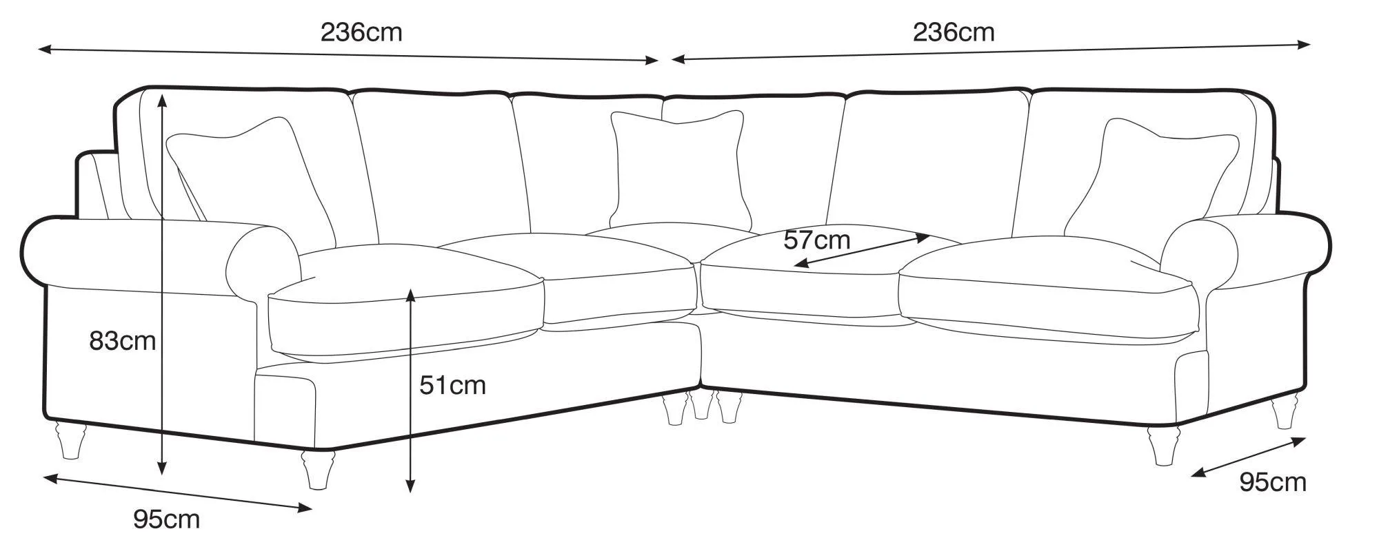 Marigot Corner Sofa - Navy, Fabric