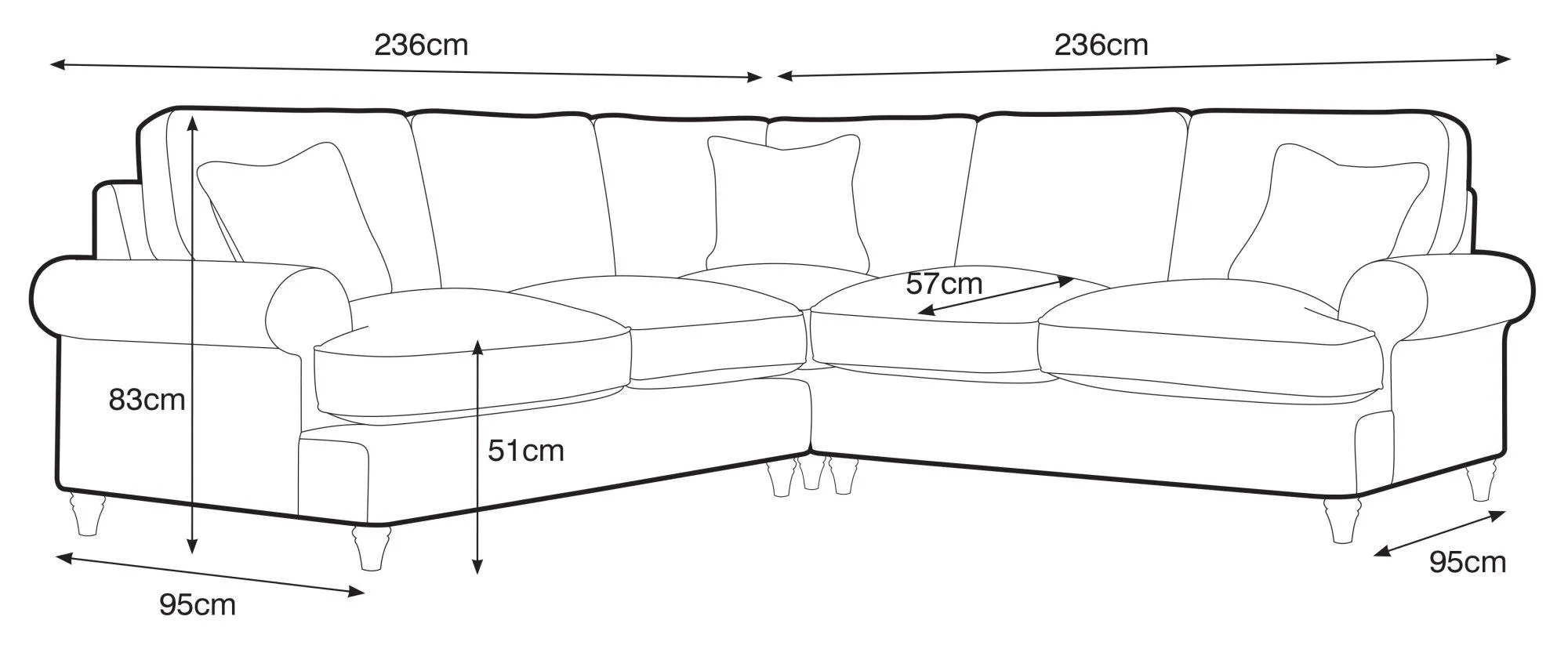 Marigot Corner Sofa - Putty, Fabric