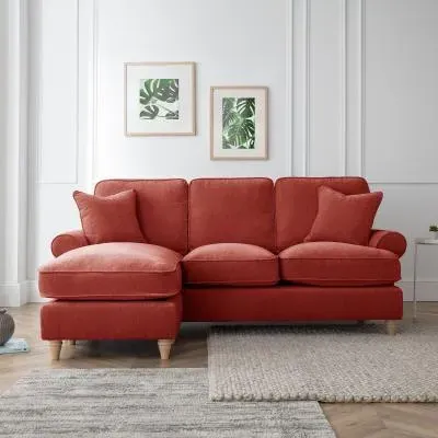 Marigot Corner Sofa with Chaise - Apricot, Fabric image