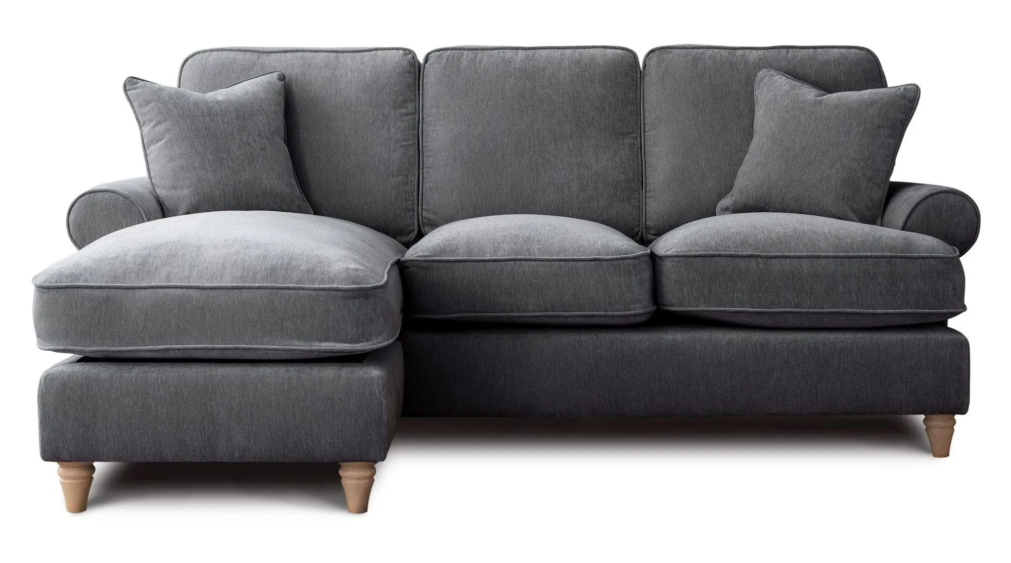 Marigot Corner Sofa with Chaise - Charcoal, Fabric