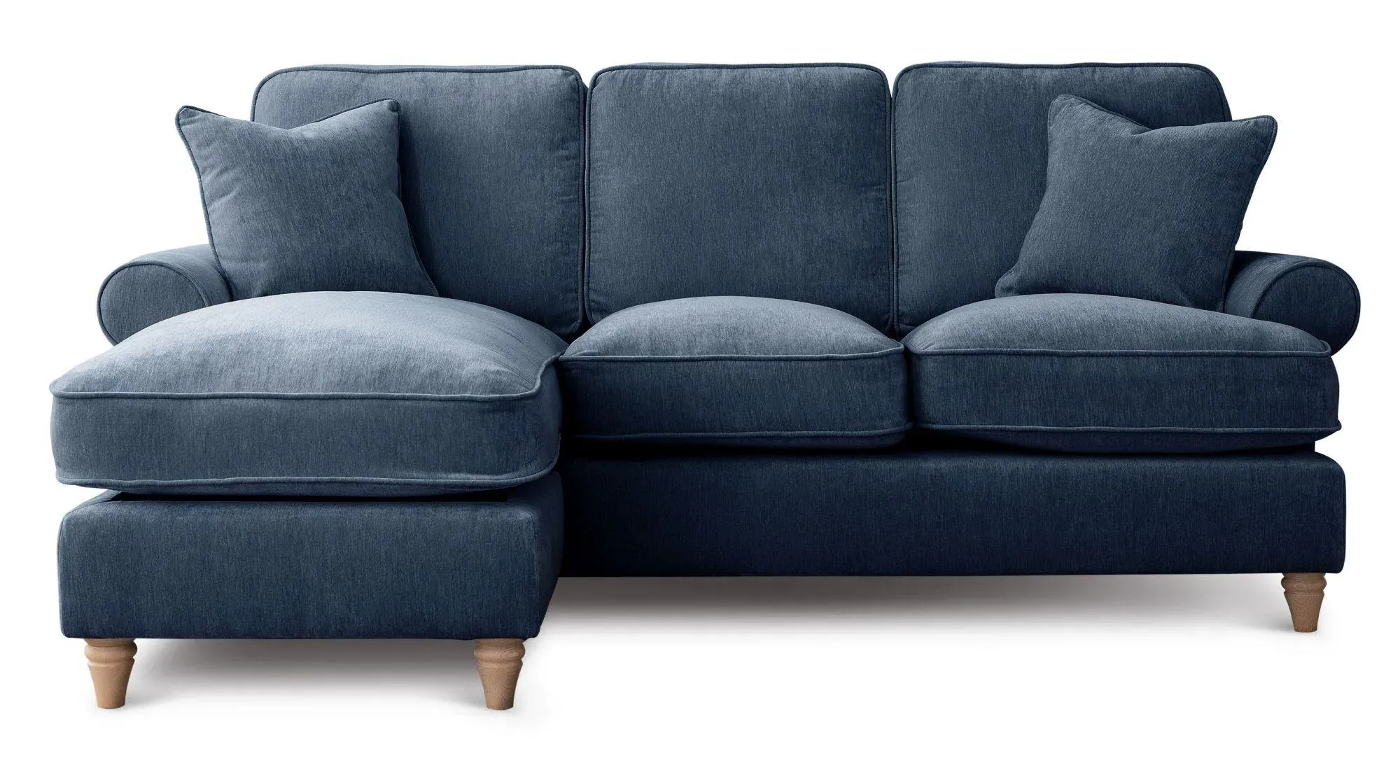 Marigot Corner Sofa with Chaise - Navy, Fabric