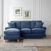 Marigot Corner Sofa with Chaise - Navy, Fabric
