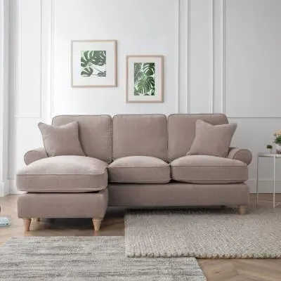 Marigot Corner Sofa with Chaise - Putty, Fabric