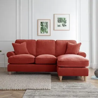 Marigot L-Shaped Corner Sofa with Chaise - Apricot, Fabric image
