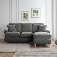 Marigot L-Shaped Corner Sofa with Chaise - Charcoal, Fabric