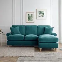 Marigot L-Shaped Corner Sofa with Chaise - Emerald, Fabric