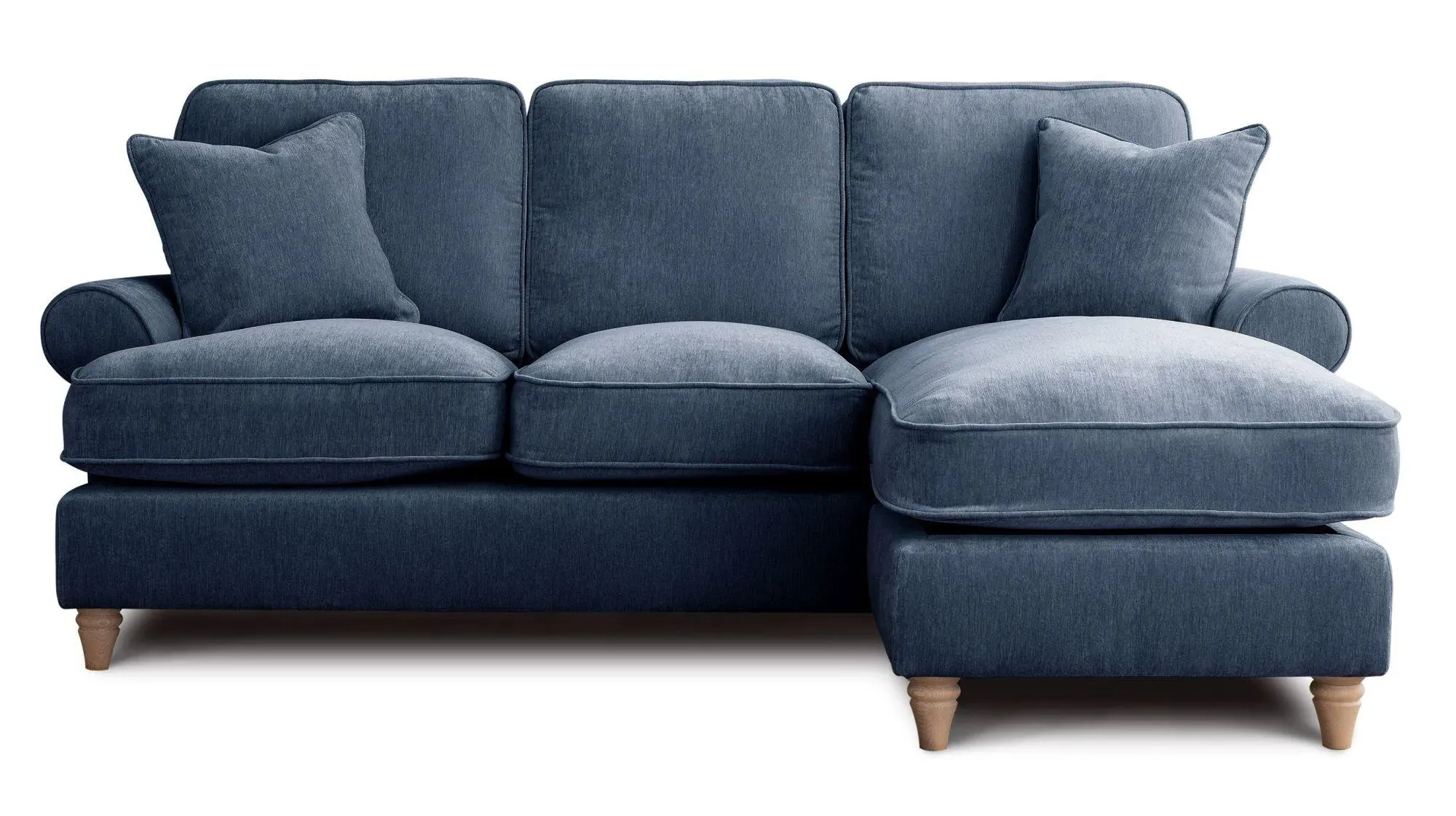 Marigot L-Shaped Corner Sofa with Chaise - Navy, Fabric