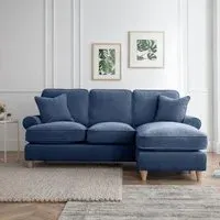 Marigot L-Shaped Corner Sofa with Chaise - Navy, Fabric