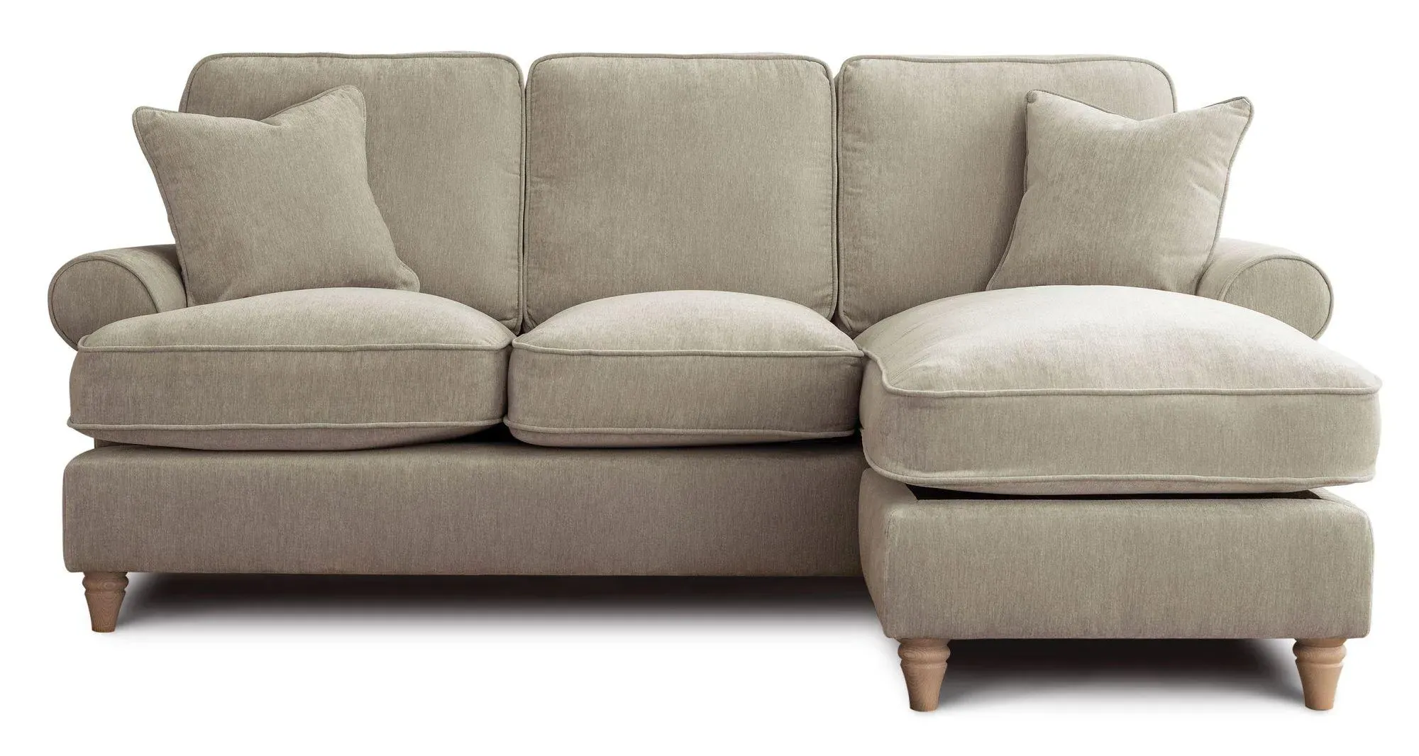 Marigot L-Shaped Corner Sofa with Chaise - Putty, Fabric