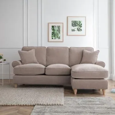Marigot L-Shaped Corner Sofa with Chaise - Putty, Fabric