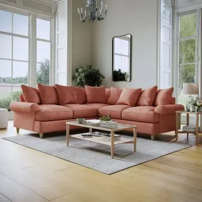Narva 2 Corner 2 Sofa - Coral, Fabric