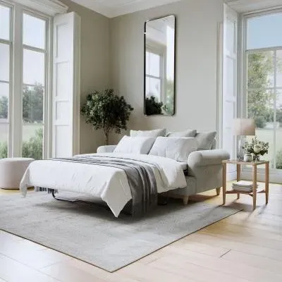 Narva 2-Seater Pull Out Sofa Bed - Dove Grey, Fabric