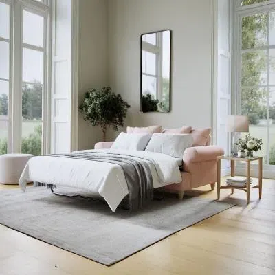 Narva 2-Seater Pull Out Sofa Bed - Pastel, Fabric