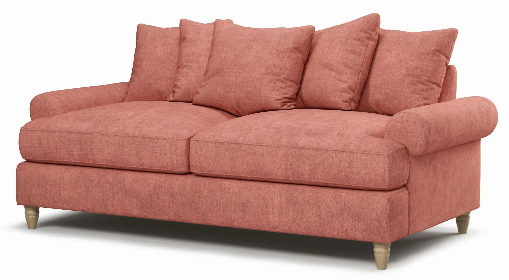 Narva 2.5 Seater Sofa - Coral, Fabric