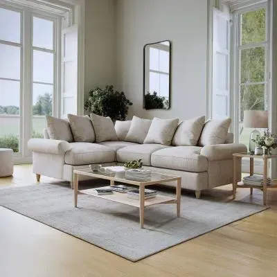 Narva Corner Sofa - Clay, Fabric