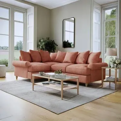 Narva Corner Sofa - Coral, Fabric