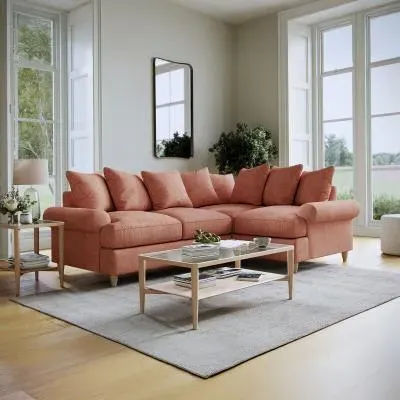 Narva Corner Sofa - Coral, Fabric