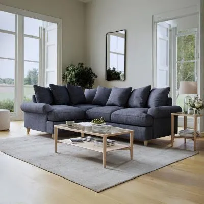 Narva Corner Sofa - Denim, Fabric
