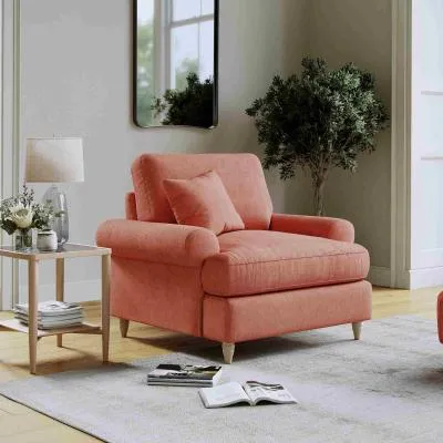Narva Fabric Armchair - Coral