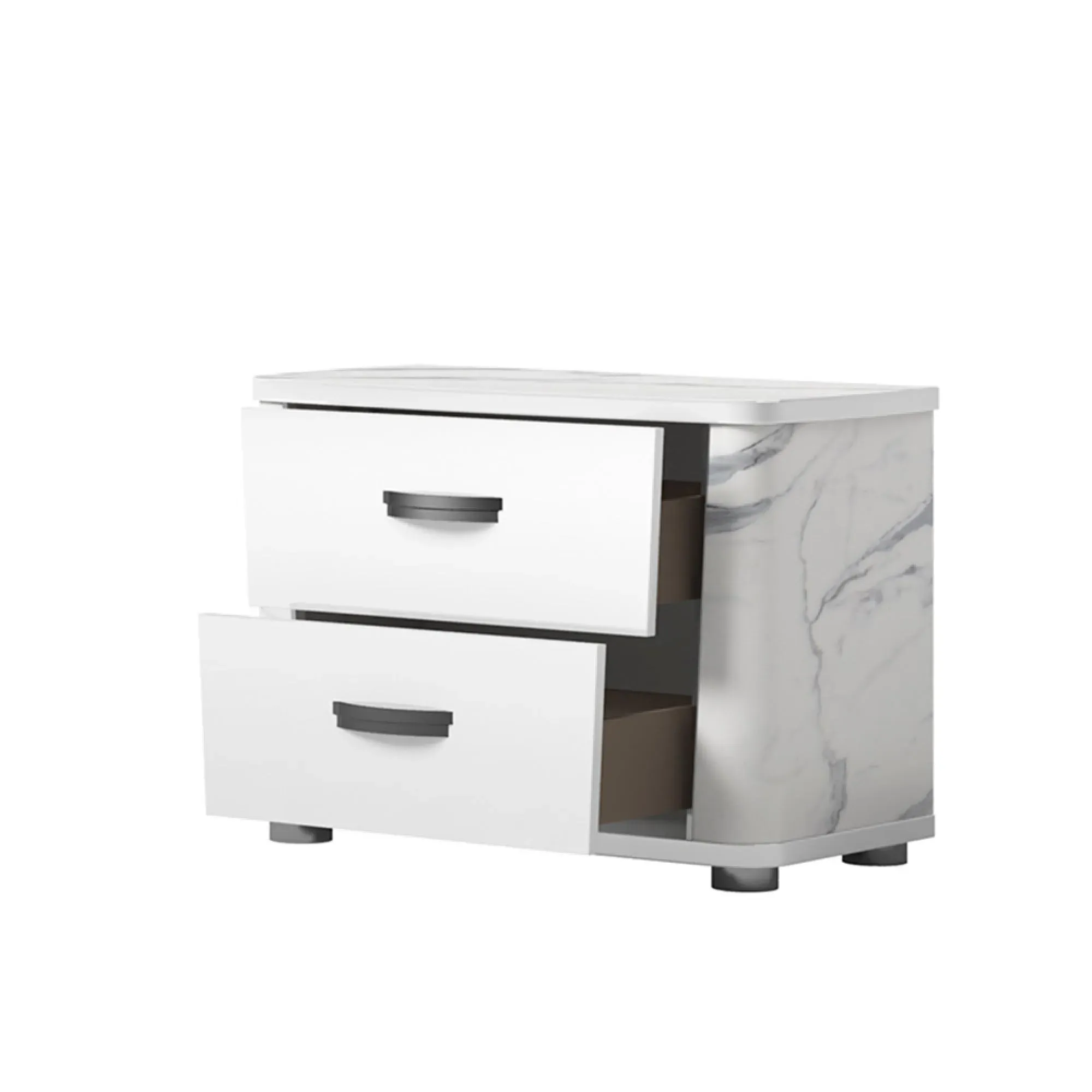 Anna 2 Drawer Bedside Cabinet - White