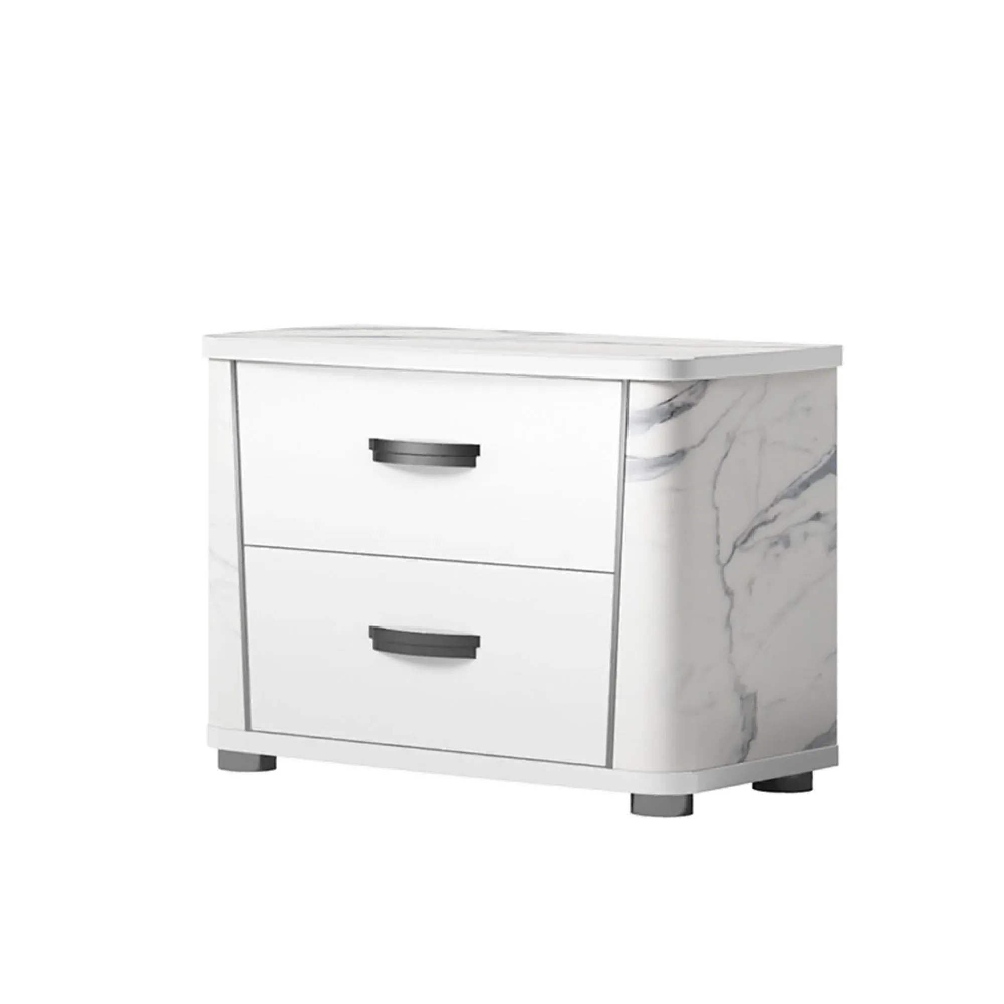 Anna 2 Drawer Bedside Cabinet - White