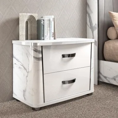Anna 2 Drawer Bedside Cabinet - White image