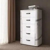 Anna 5 Drawer Tall Chest - White