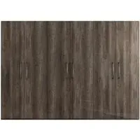 Dea 6 Door Wardrobe - Vintage Oak