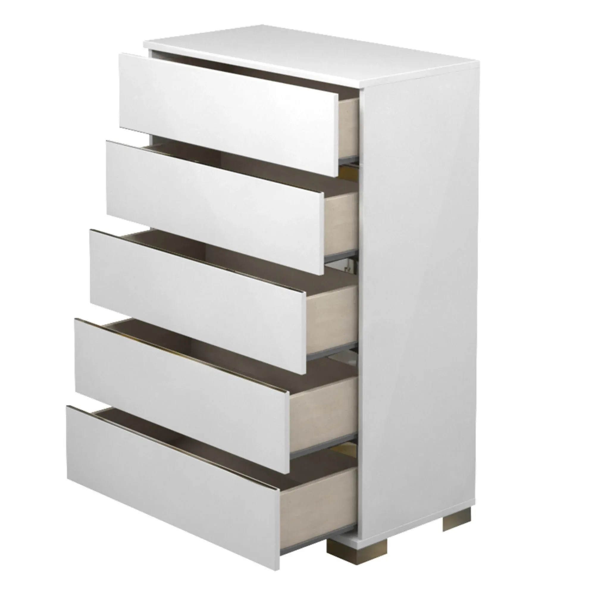 Dream 5 Drawer Tall Chest - White