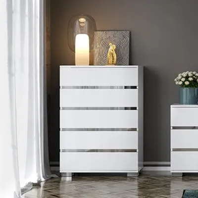 Dream 5 Drawer Tall Chest - White