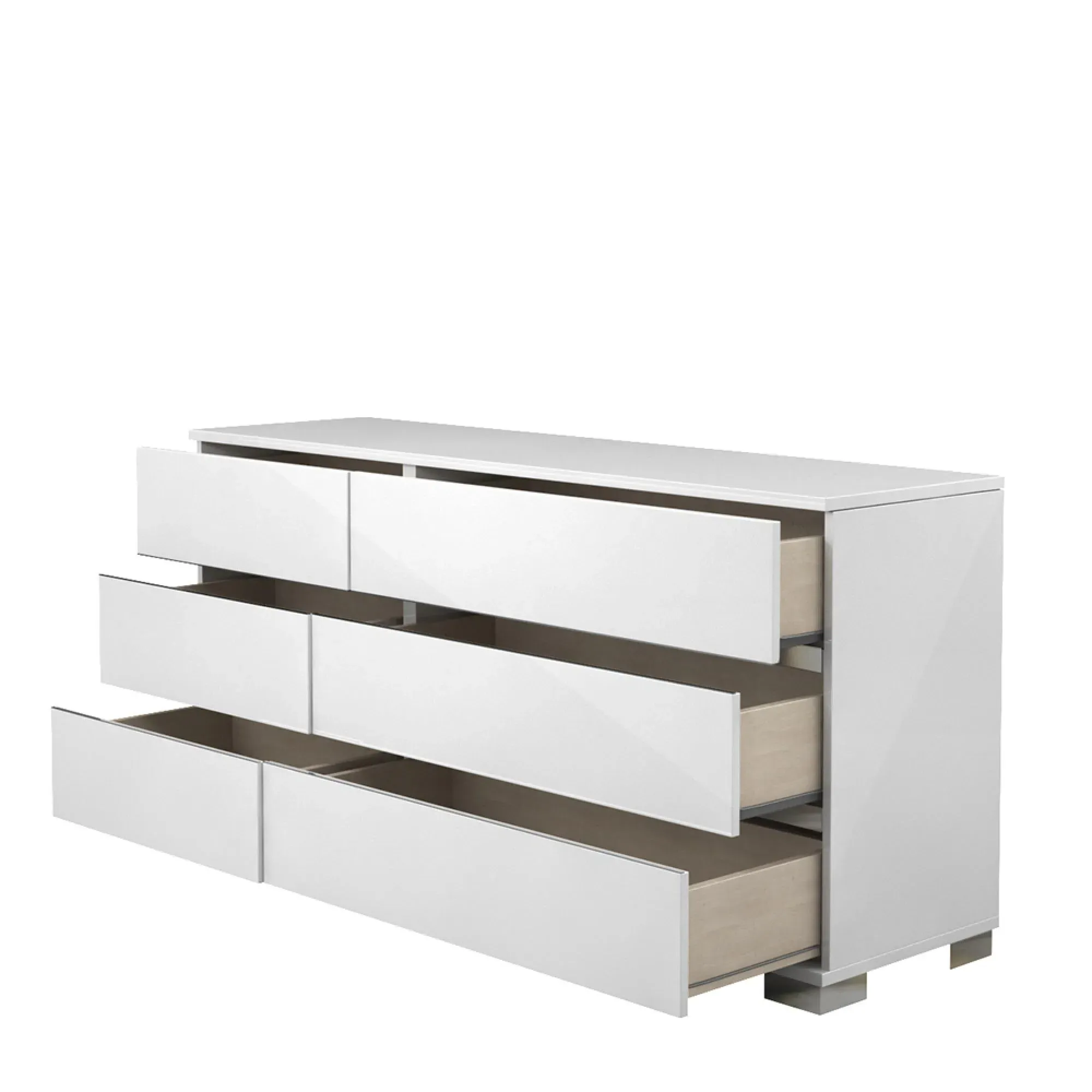 Dream Italian 6 Drawer Wide Dresser - White