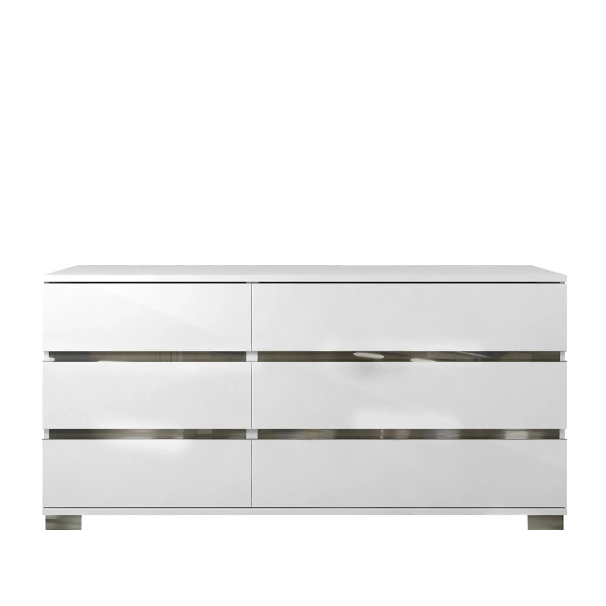 Dream Italian 6 Drawer Wide Dresser - White