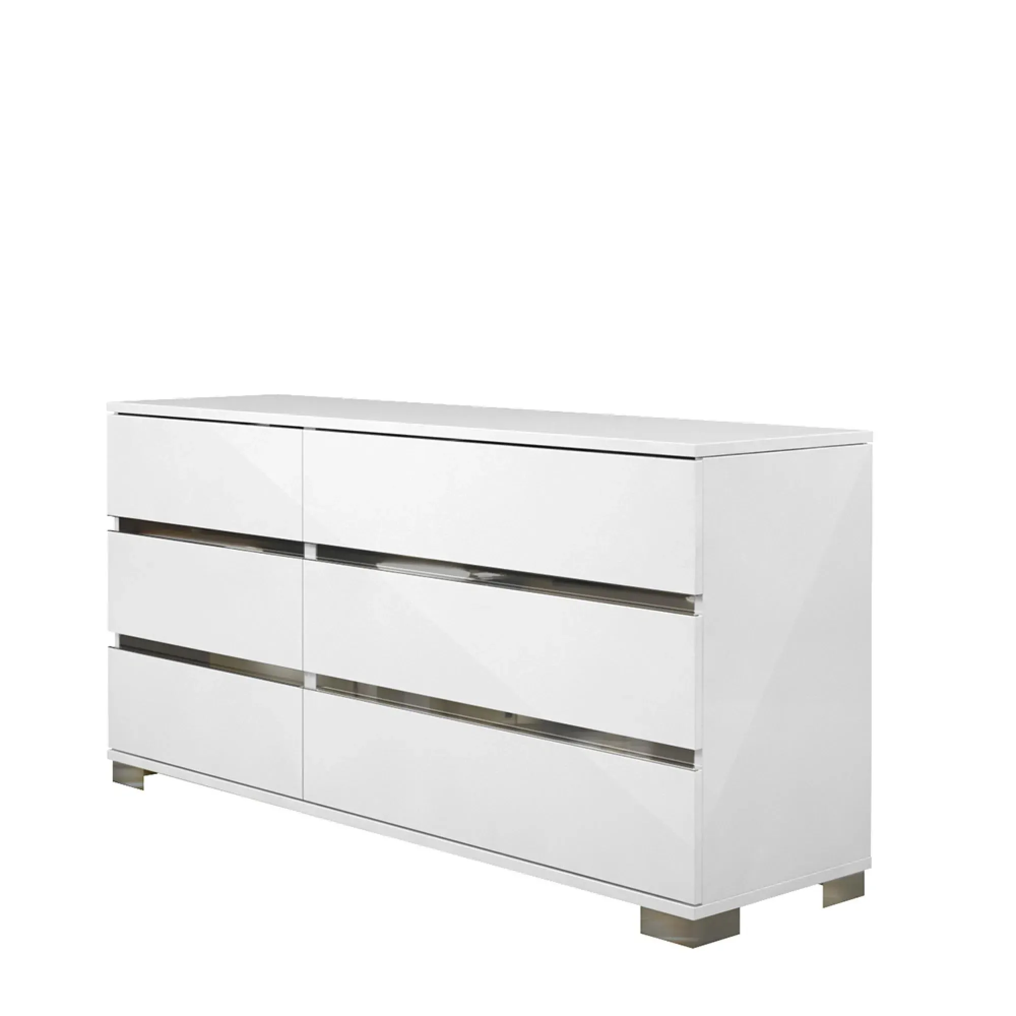 Dream Italian 6 Drawer Wide Dresser - White